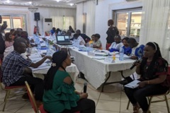 Simulation d'un entretien de cas par deux stagiaires, cohorte 1 du CAFETP en première ligne NW/SW, Limbé, mars 2024